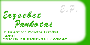 erzsebet pankotai business card